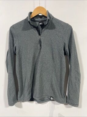 REI Men's Heathered Gray Zip-Up Mock Neck Sweater